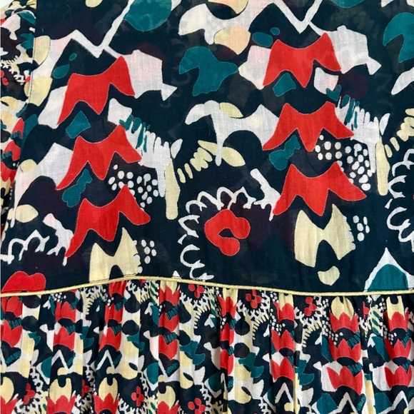 Y2K French Connection Multi color Patterned Boho Babydoll Dress - Picture 6 of 8